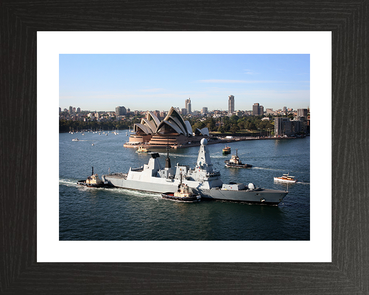 HMS Daring (D32) Photo Print - Sydney Opera House 2013 - Royal Navy Type 45 Destroyer Posters, Prints, & Visual Artwork Hampshire Prints 10 x 8 Black Frame Yes