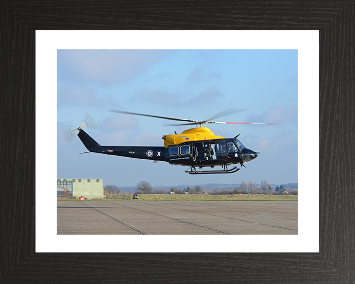 RAF Bell Griffin HT1 Helicopter Duxford 2018 Photo Print - Royal Air Force Aircraft Posters, Prints, & Visual Artwork Hampshire Prints 10 x 8 Black Frame Yes