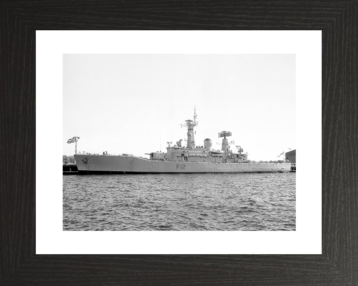 HMS Achilles (F12) Royal Navy Leander Class Frigate Photo Print Warship Decor Wall Art Posters, Prints, & Visual Artwork Hampshire Prints 10 x 8 Black Frame Yes