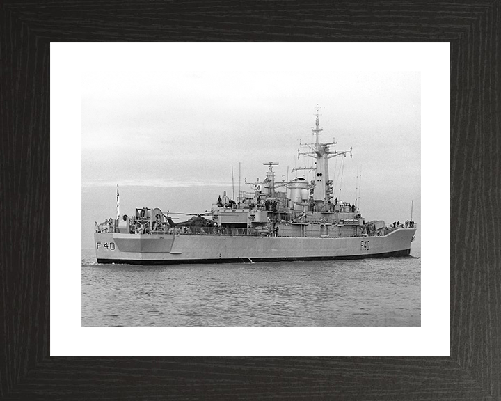 HMS Sirius (F40) Photo Print - At Sea 1984 - Royal Navy Leander Class Frigate Posters, Prints, & Visual Artwork Hampshire Prints 10 x 8 Black Frame Yes