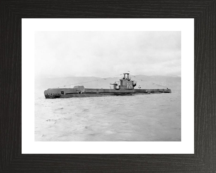 HMS Satyr (P214) Photo Print - Port Side View - Royal Navy S Class Submarine Hampshire Prints 10 x 8 Black Frame Yes