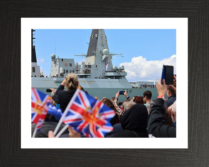 HMS Diamond D34 | Photo Print | Framed Print | Type 45 | Destroyer | Royal Navy Hampshire Prints 10 x 8 Black Frame Yes