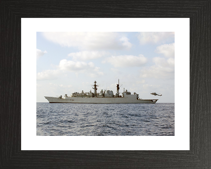 HMS Campbeltown (F86) Royal Navy Type 22 Frigate Port Beam View Photo Print Wall Art Decor Posters, Prints, & Visual Artwork Hampshire Prints 10 x 8 Black Frame Yes