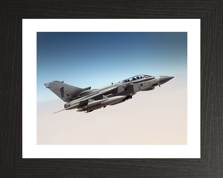 RAF Tornado GR4 Jet on patrol over the Middle East Photo Print - Royal Air Force Aircraft Posters, Prints, & Visual Artwork Hampshire Prints 10 x 8 Black Frame Yes