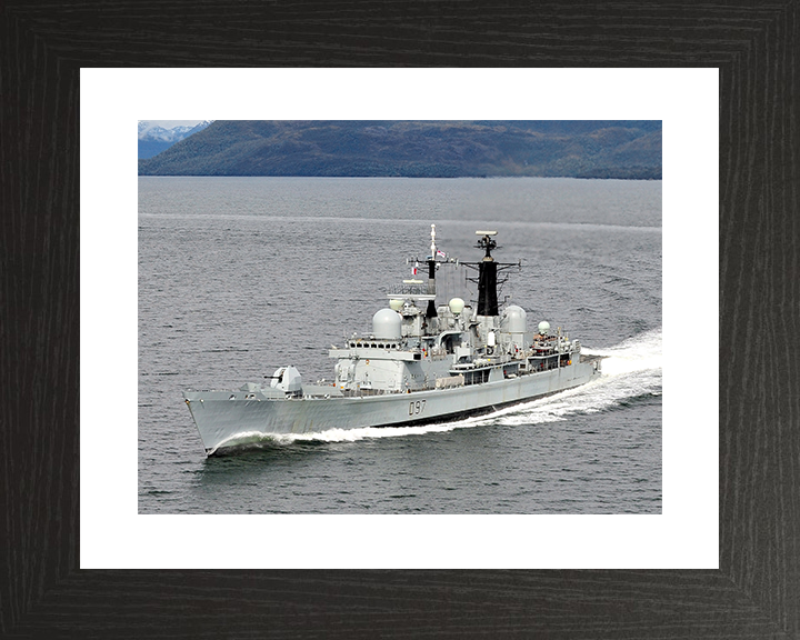 HMS Edinburgh (D97) Royal Navy Type 42 Destroyer Port Bow View Photo Print Wall Art Decor Posters, Prints, & Visual Artwork Hampshire Prints 10 x 8 Black Frame Yes