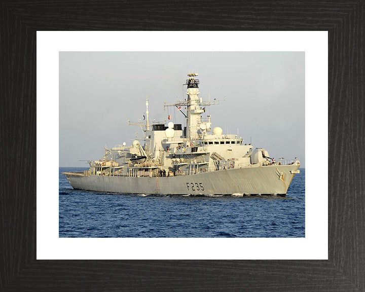 HMS Monmouth (F235) Photo Print - Starboard View - Royal Navy Type 23 Frigate Hampshire Prints 10 x 8 Black Frame Yes