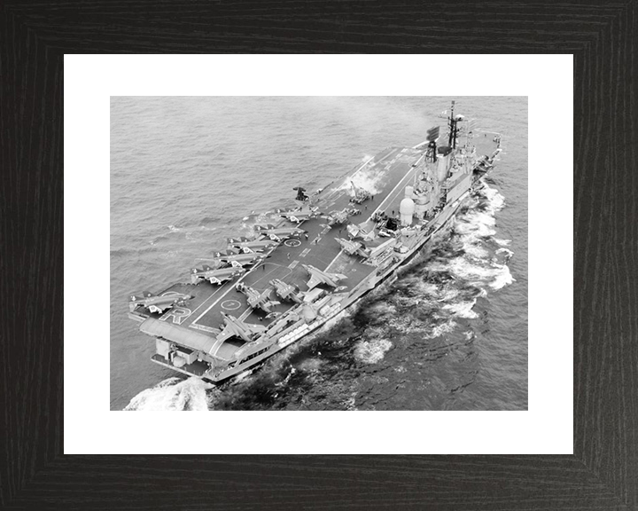 HMS Ark Royal (R09) Royal Navy Audacious Class Aircraft Carrier Flight Deck View Photo Print Wall Art Decor Posters, Prints, & Visual Artwork Hampshire Prints 10 x 8 Black Frame Yes