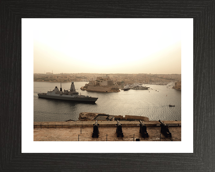 HMS Defender (D36) Photo Print - Enters Valletta 2014 - Royal Navy Type 45 Destroyer Posters, Prints, & Visual Artwork Hampshire Prints 10 x 8 Black Frame Yes