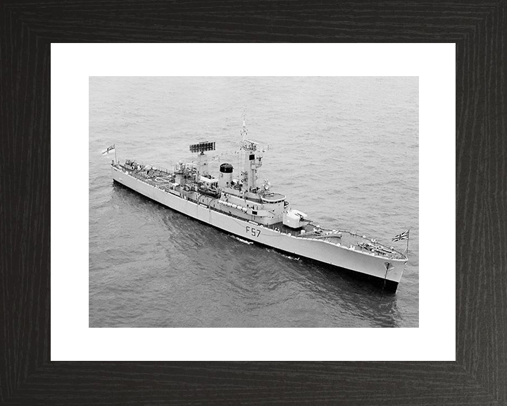 HMS Andromeda (F57) Royal Navy Leander Class Frigate High Starboard Bow View Photo Print Wall Art Decor Posters, Prints, & Visual Artwork Hampshire Prints 10 x 8 Black Frame Yes