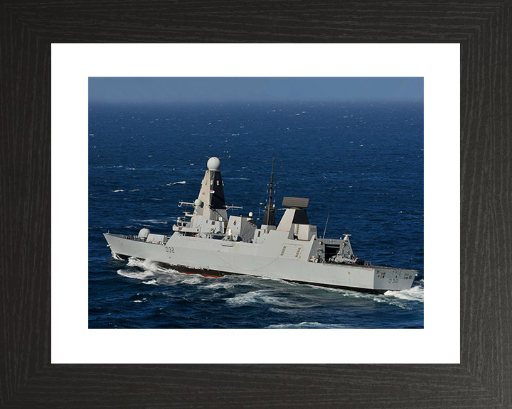 HMS Daring (D32) Royal Navy Type 45 Destroyer Underway Port Side View Photo Print Wall Art Decor Posters, Prints, & Visual Artwork Hampshire Prints 10 x 8 Black Frame Yes