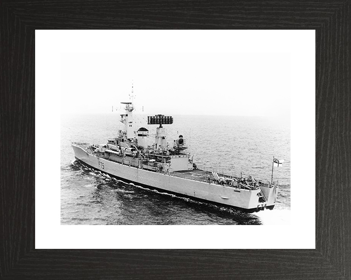 HMS Charybdis (F75) Royal Navy Leander Class Frigate Port Quarter View Photo Print Wall Art Decor Posters, Prints, & Visual Artwork Hampshire Prints 10 x 8 Black Frame Yes