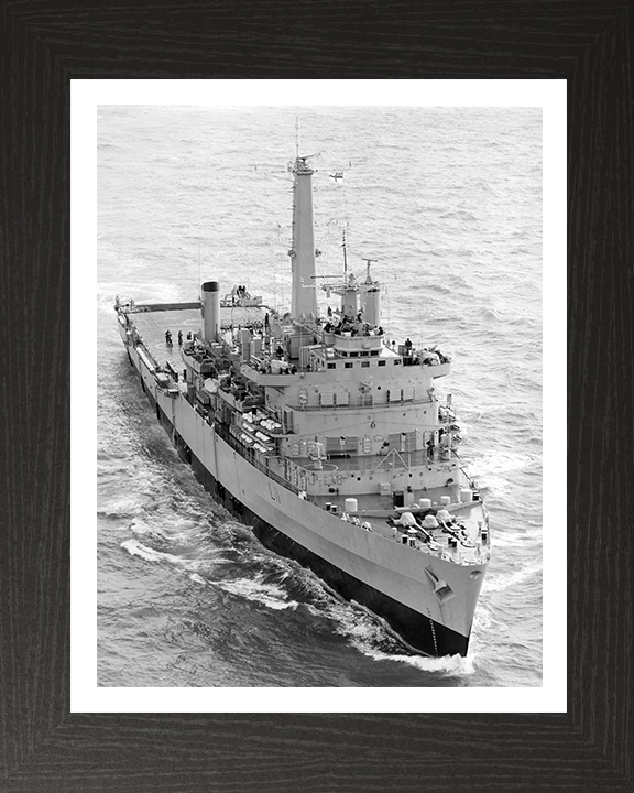 HMS Intrepid (L11) Photo Print - Starboard Bow View - Royal Navy Fearless Class Amphibious Ship Hampshire Prints 10 x 8 Black Frame Yes