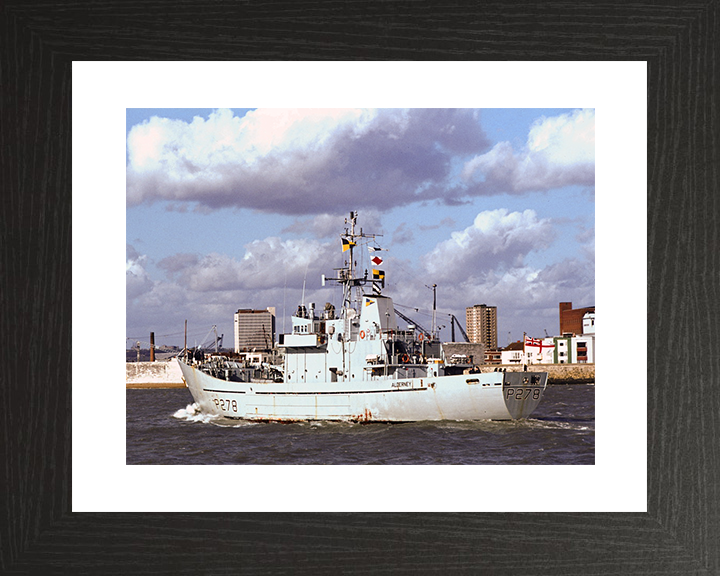 HMS Alderney (P278) Royal Navy Island Class Patrol Vessel Entering Port Photo Print Wall Art Decor Posters, Prints, & Visual Artwork Hampshire Prints 10 x 8 Black Frame Yes