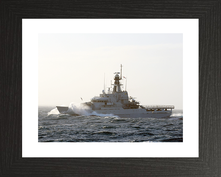 HMS Clyde (P257) Royal Navy River Class Patrol Vessel Riding Waves Photo Print Wall Art Decor Posters, Prints, & Visual Artwork Hampshire Prints 10 x 8 Black Frame Yes