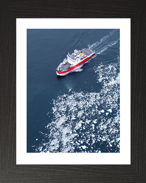 HMS Endurance (A171) Photo Print - Antarctic Ice Fields 2005 - Royal Navy Ice Breaker Patrol Ship Hampshire Prints 10 x 8 Black Frame Yes