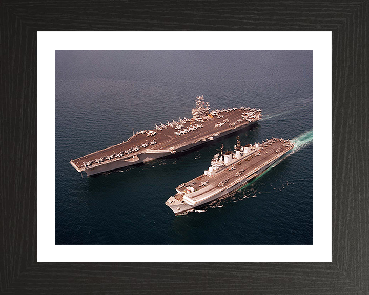 HMS Illustrious (R06) Photo Print - With USS John C. Stennis 1998 - Royal Navy Invincible Class Aircraft Carrier