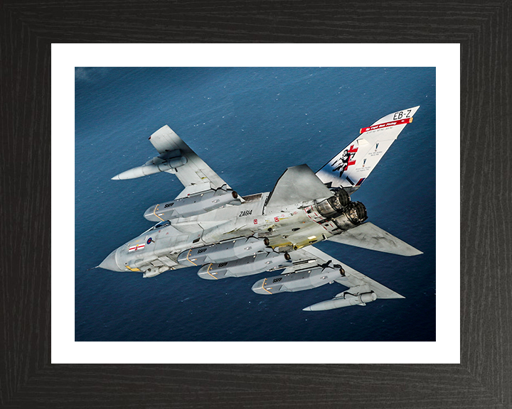 RAF Tornado GR4 of 41 Sqaudron in flight Photo Print - Royal Air Force Aircraft Hampshire Prints 10 x 8 Black Frame Yes