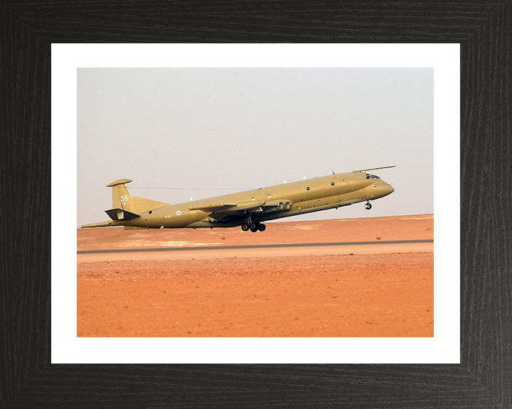 RAF Nimrod MR2 Taking off Photo Print - Royal Air Force Aircraft Hampshire Prints 10 x 8 Black Frame Yes