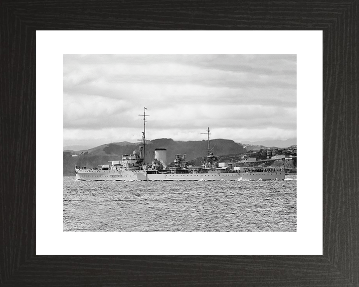 HMS Achilles (C70) Royal Navy Leander Class Light Cruiser Photo Print Warship Wall Art Posters, Prints, & Visual Artwork Hampshire Prints 10 x 8 Black Frame Yes