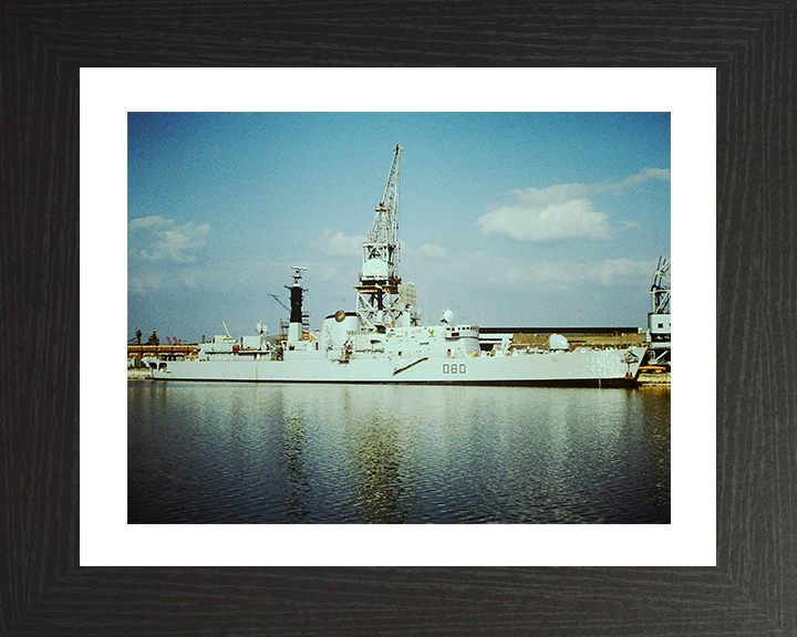 HMS Sheffield (D80) Photo Print - Portsmouth 1980 - Royal Navy Type 42 Destroyer Posters, Prints, & Visual Artwork Hampshire Prints 10 x 8 Black Frame Yes