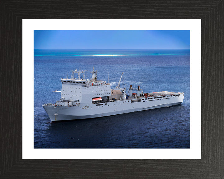 RFA Mounts Bay (L3008) Photo Print - Port View - Royal Fleet Auxiliary Bay Class Ship Hampshire Prints 10 x 8 Black Frame Yes