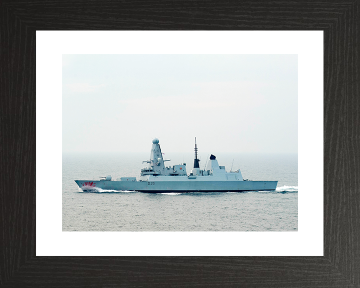 HMS Dragon (D35) Royal Navy Type 45 Destroyer At Sea 2018 Photo Print Wall Art Decor Posters, Prints, & Visual Artwork Hampshire Prints 10 x 8 Black Frame Yes