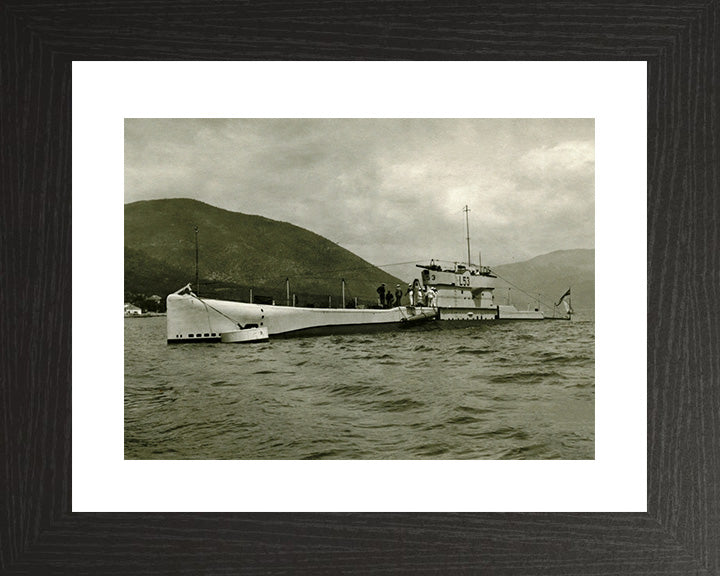 HMS L53 Photo Print - Port Side View - Royal Navy L Class Submarine Hampshire Prints 10 x 8 Black Frame Yes