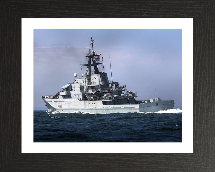 HMS Mersey (P283) Photo Print - Port Quarter View - Royal Navy River Class Patrol Vessel Hampshire Prints 10 x 8 Black Frame Yes