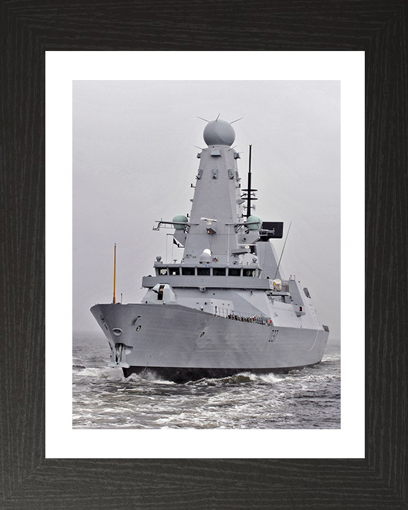 HMS Duncan (D37) Photo Print - Sea Trials - Royal Navy Type 45 Destroyer Hampshire Prints 10 x 8 Black Frame Yes