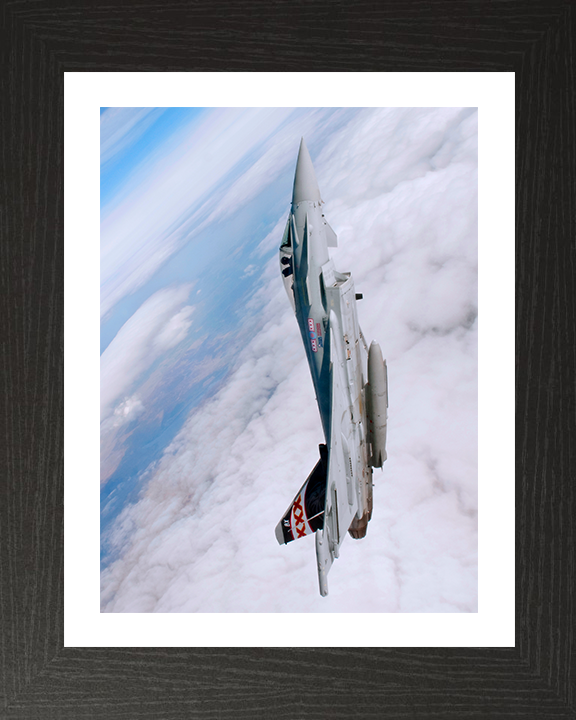 RAF Typhoon vertical climb Photo Print - Royal Air Force Aircraft Hampshire Prints 10 x 8 Black Frame Yes