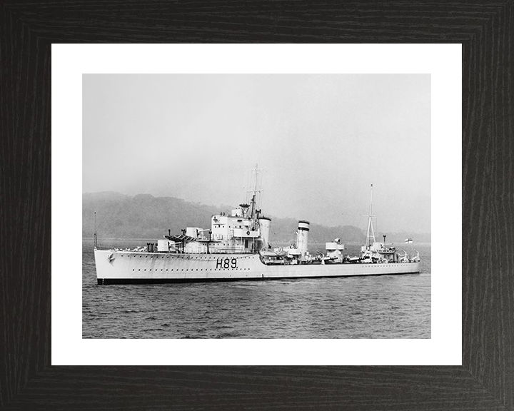 HMS Grafton (H89) Photo Print - At Sea 1936 - Royal Navy G Class Destroyer Posters, Prints, & Visual Artwork Hampshire Prints 10 x 8 Black Frame Yes