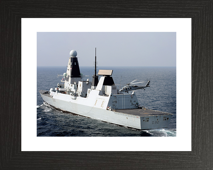 HMS Daring (D32) Royal Navy Type 45 Destroyer With Seahawk Helicopter 2012 Photo Print Wall Art Decor Posters, Prints, & Visual Artwork Hampshire Prints 10 x 8 Black Frame Yes