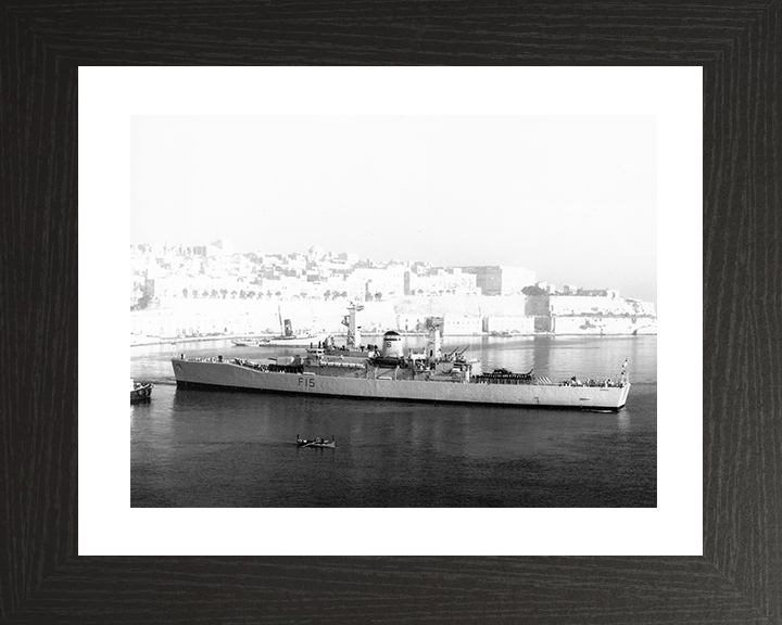 HMS Euryalus (F15) Photo Print - Malta 1971 - Royal Navy Leander Class Frigate Hampshire Prints 10 x 8 Black Frame Yes