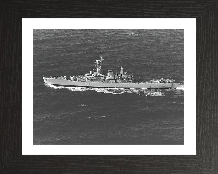 HMS Naiad (F39) Photo Print - Atlantic Sea 1978 - Royal Navy Leander Class Frigate Hampshire Prints 10 x 8 Black Frame Yes