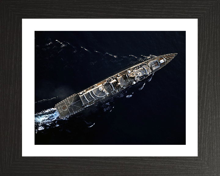 HMS Northumberland (F238) Photo Print - From Above 2008 - Royal Navy Type 23 Frigate Hampshire Prints 10 x 8 Black Frame Yes