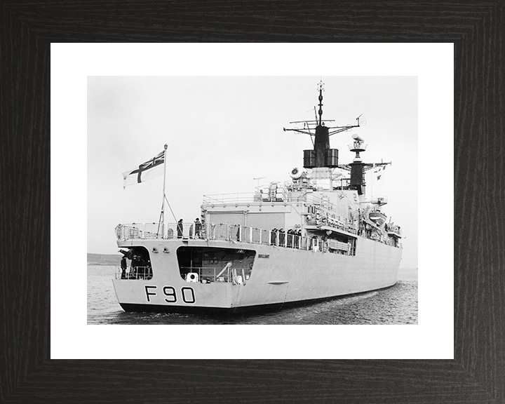 HMS Brilliant (F90) Royal Navy Type 22 Frigate Low Starboard Quarter View Photo Print Wall Art Decor Posters, Prints, & Visual Artwork Hampshire Prints 10 x 8 Black Frame Yes