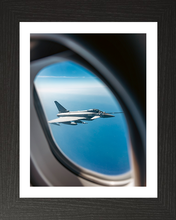 RAF Typhoon refuels Photo Print - Royal Air Force Aircraft Hampshire Prints 10 x 8 Black Frame Yes