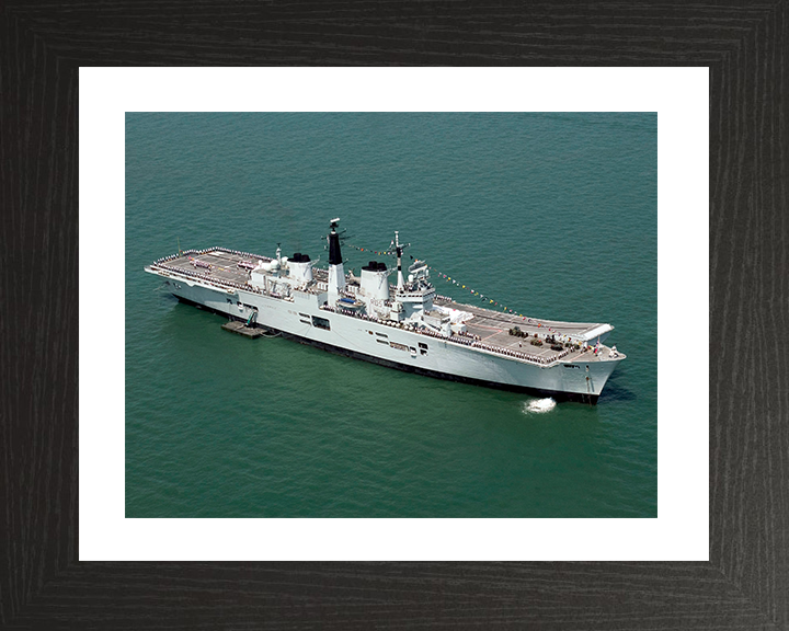HMS Invincible (R05) Photo Print - Trafalgar 200 - Royal Navy Invincible Class Aircraft Carrier Hampshire Prints 10 x 8 Black Frame Yes
