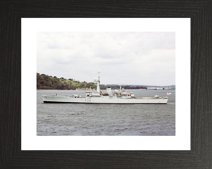 HMS Cleopatra (F28) Royal Navy Leander Class Frigate Port Beam View Photo Print Wall Art Decor Posters, Prints, & Visual Artwork Hampshire Prints 10 x 8 Black Frame Yes