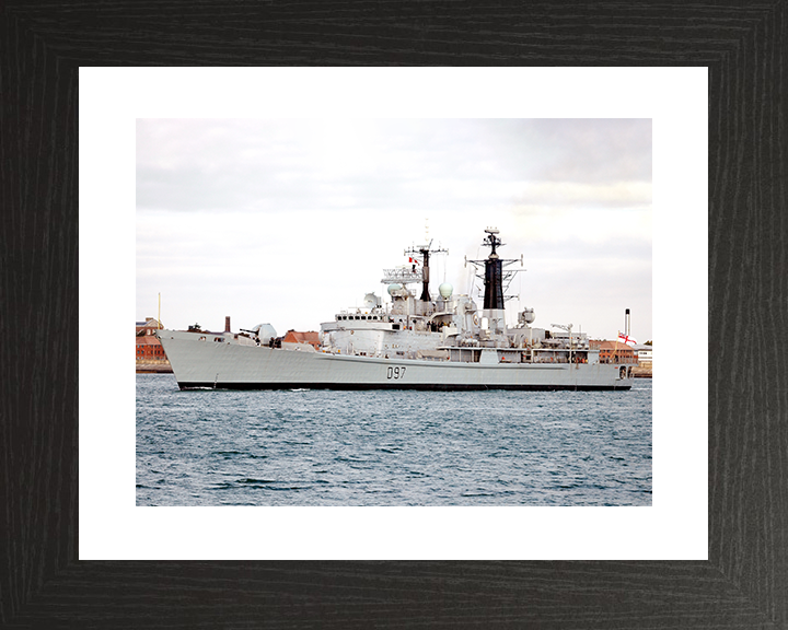 HMS Edinburgh (D97) Royal Navy Type 42 Destroyer Low Port Side View Photo Print Wall Art Decor Posters, Prints, & Visual Artwork Hampshire Prints 10 x 8 Black Frame Yes