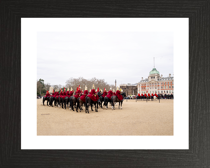 British Army Band of the Household Cavalry Drum Horses on Parade Photo Print Wall Art Military Poster Posters, Prints, & Visual Artwork Hampshire Prints 10 x 8 Black Frame Yes