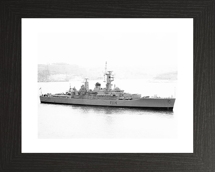 HMS Ajax (F114) Royal Navy Leander Class Frigate Photo Print Warship Wall Art Posters, Prints, & Visual Artwork Hampshire Prints 10 x 8 Black Frame Yes