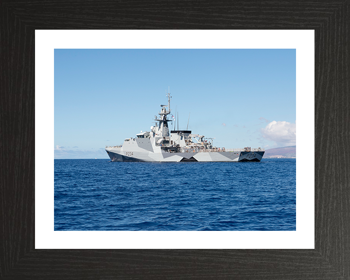 HMS Spey (P234) Photo Print - Honolulu 2021 - Royal Navy River Class Patrol Vessel Hampshire Prints 10 x 8 Black Frame Yes