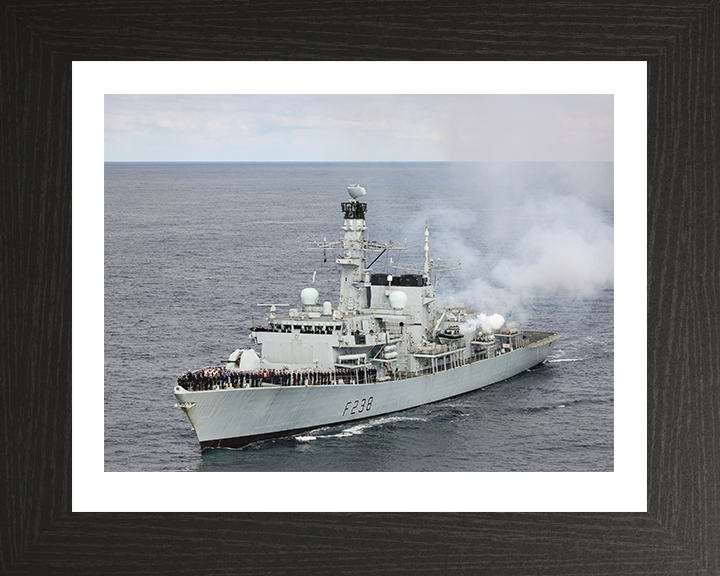 HMS Northumberland (F238) Photo Print - Entering Port - Royal Navy Type 23 Frigate Hampshire Prints 10 x 8 Black Frame Yes