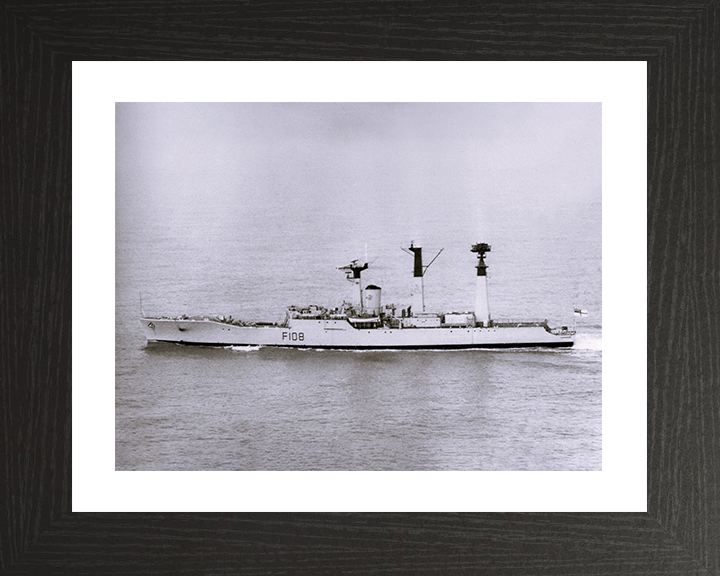 HMS Londonderry (F108) Photo Print - Underway - Royal Navy Rothesay Class Frigate Posters, Prints, & Visual Artwork Hampshire Prints 10 x 8 Black Frame Yes