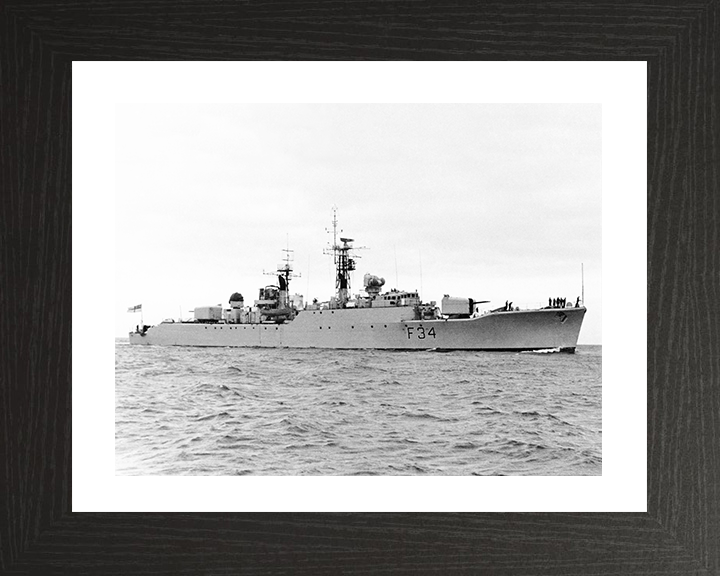 HMS Puma (F34) Photo Print - at sea 1958 - Royal Navy Leopard Class Frigate Hampshire Prints 10 x 8 Black Frame Yes