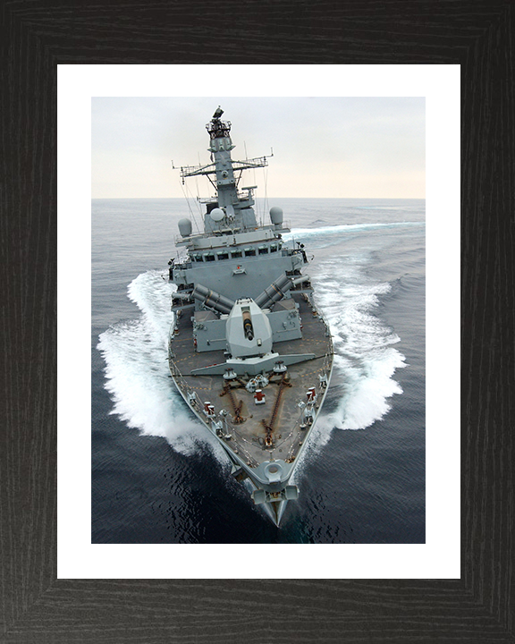 HMS Montrose (F236) Photo Print - Bow View 2005 - Royal Navy Type 23 Frigate Hampshire Prints 10 x 8 Black Frame Yes