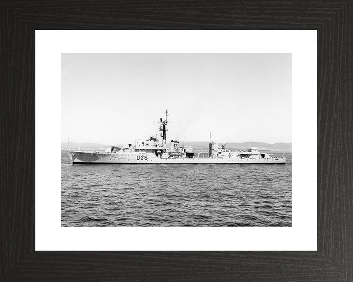 HMS Carysfort (D25) Royal Navy C Class Destroyer Port Side View Photo Print Wall Art Decor Posters, Prints, & Visual Artwork Hampshire Prints 10 x 8 Black Frame Yes