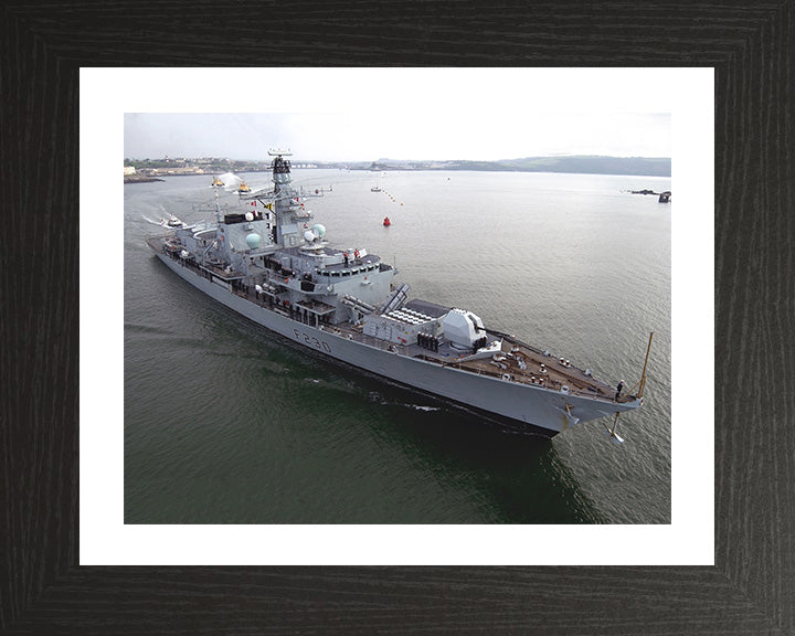 HMS Norfolk (F230) Photo Print - Entering Harbour - Royal Navy Type 23 Frigate Hampshire Prints 10 x 8 Black Frame Yes