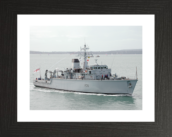 HMS Dulverton (M35) Royal Navy Hunt Class Mine Warfare Vessel Paying off Photo Print Wall Art Decor Posters, Prints, & Visual Artwork Hampshire Prints 10 x 8 Black Frame Yes